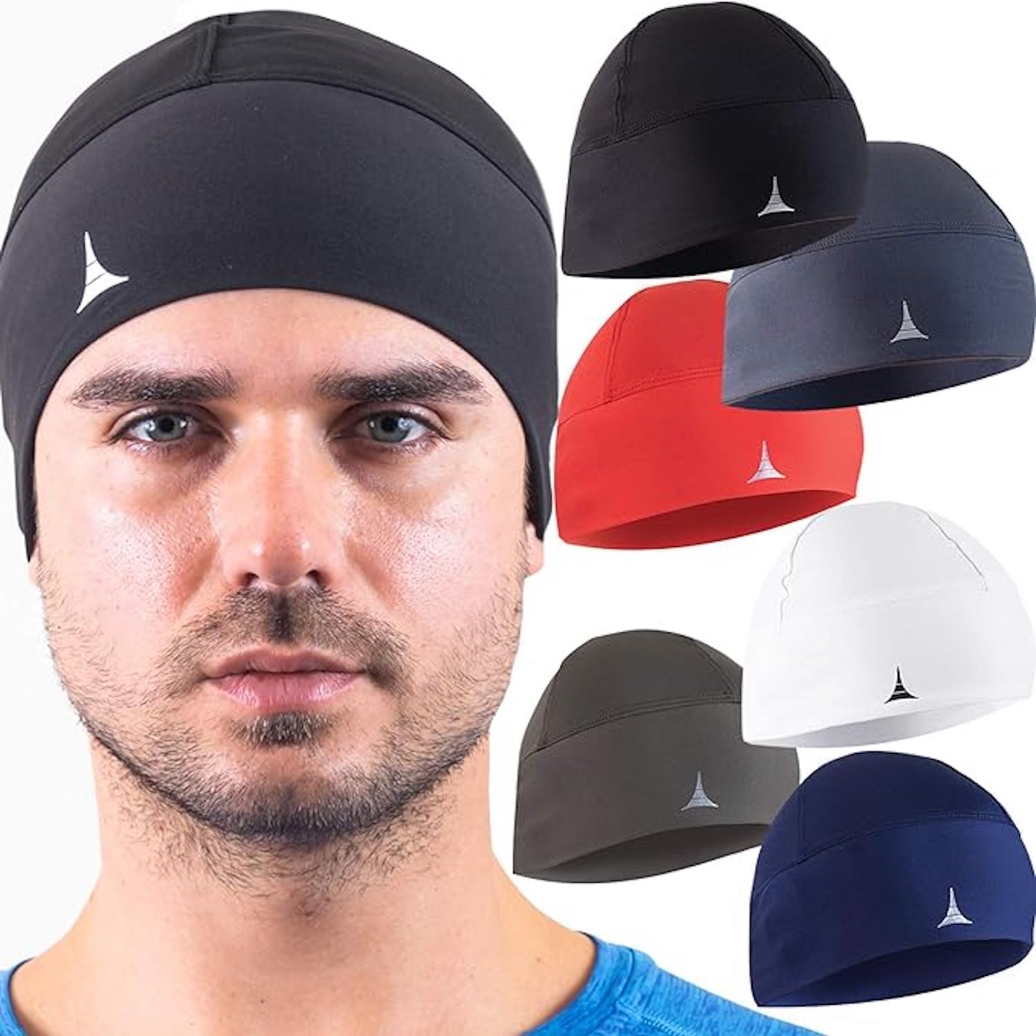 French Fitness Revolution Skull Cap Helmet Liner Running Beanie - Ultimate Thermal Retention and Performance Moisture Wicking. Fits Under Helmets