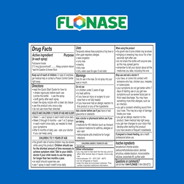 FLONASE CHILDREN’S SENSIMIST ALLERGY RELIEF SPRAY, 24 HOUR NON-DROWSY CHILDREN’S ALLERGY MEDICINE, SCENT-FREE, ALCOHOL-FREE FINE MIST – 60 SPRAYS