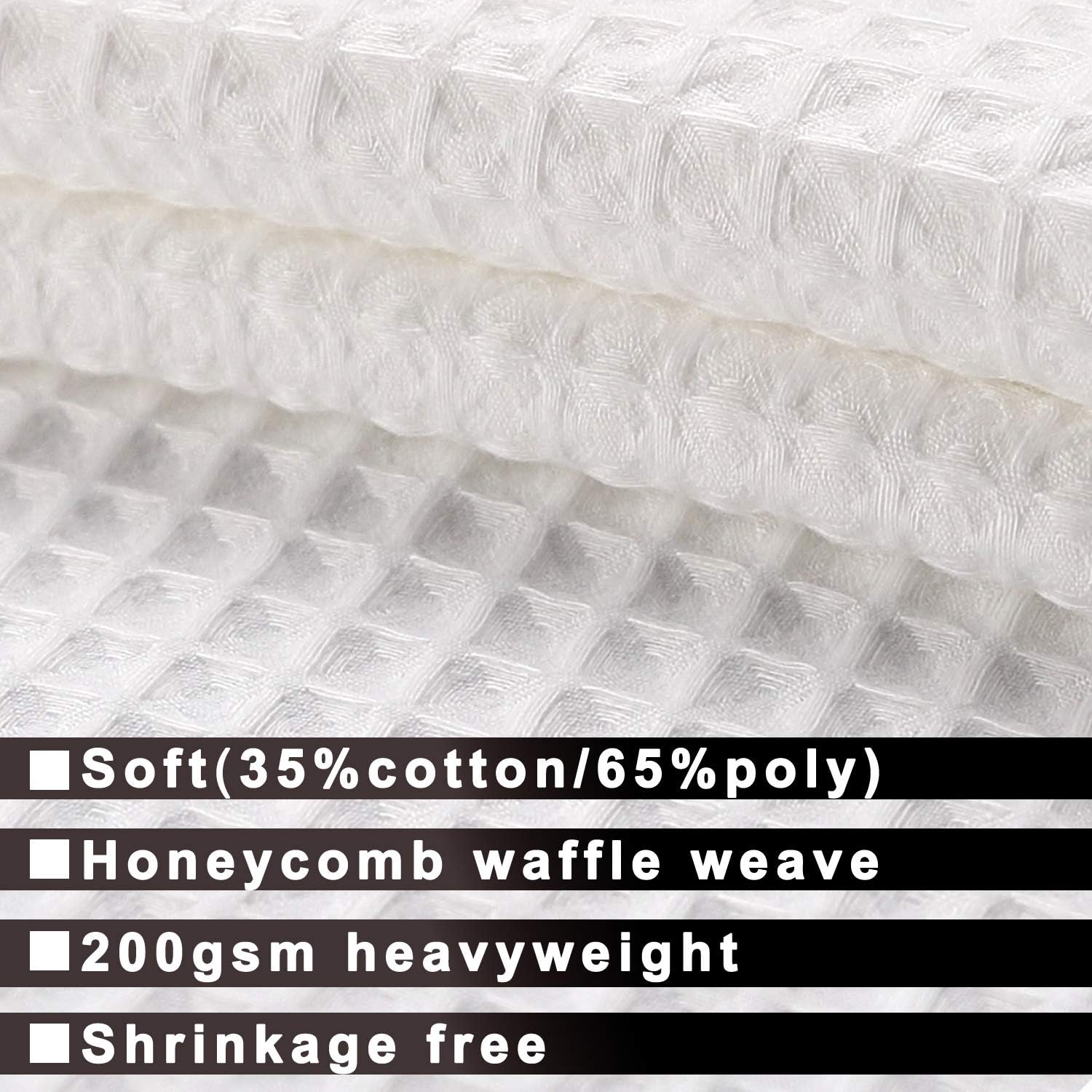 Barossa Design Cotton Blend Shower Curtain Honeycomb Waffle Weave, Hotel Collection, Spa, Washable, White, 72 x 72 inch: Home & Kitchen