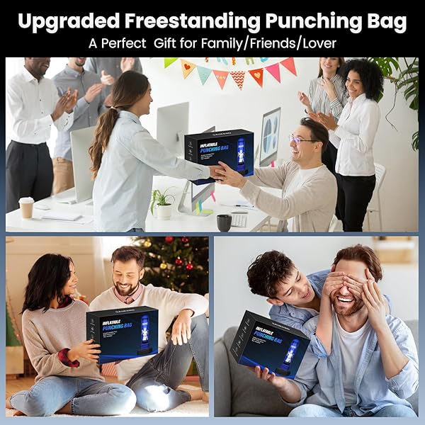 FREESTANDING PUNCHING BAG FOR ADULTS TEENS, 70” HEAVY BOXING BAG WITH GLOVES AND PUMP, WOMEN MEN STAND KICKBOXING BAGS, UPGRADED BIG BASE BOXING EQUIPMENT SET FOR TRAINING MMA FITNESS HOME GYM