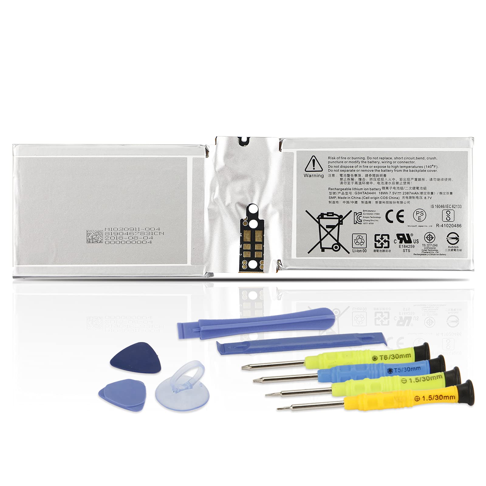 K KYUER 18Wh G3HTA044H Laptop Tablet Battery for Microsoft Surface Book 1 1703 1704 1705 CR7-00005 CR7-00007 Book 2 13.5" 128GB 256GB 512GB 1TB 2-in-1 Convertible PC Battery DAK822470K G3HTA020H