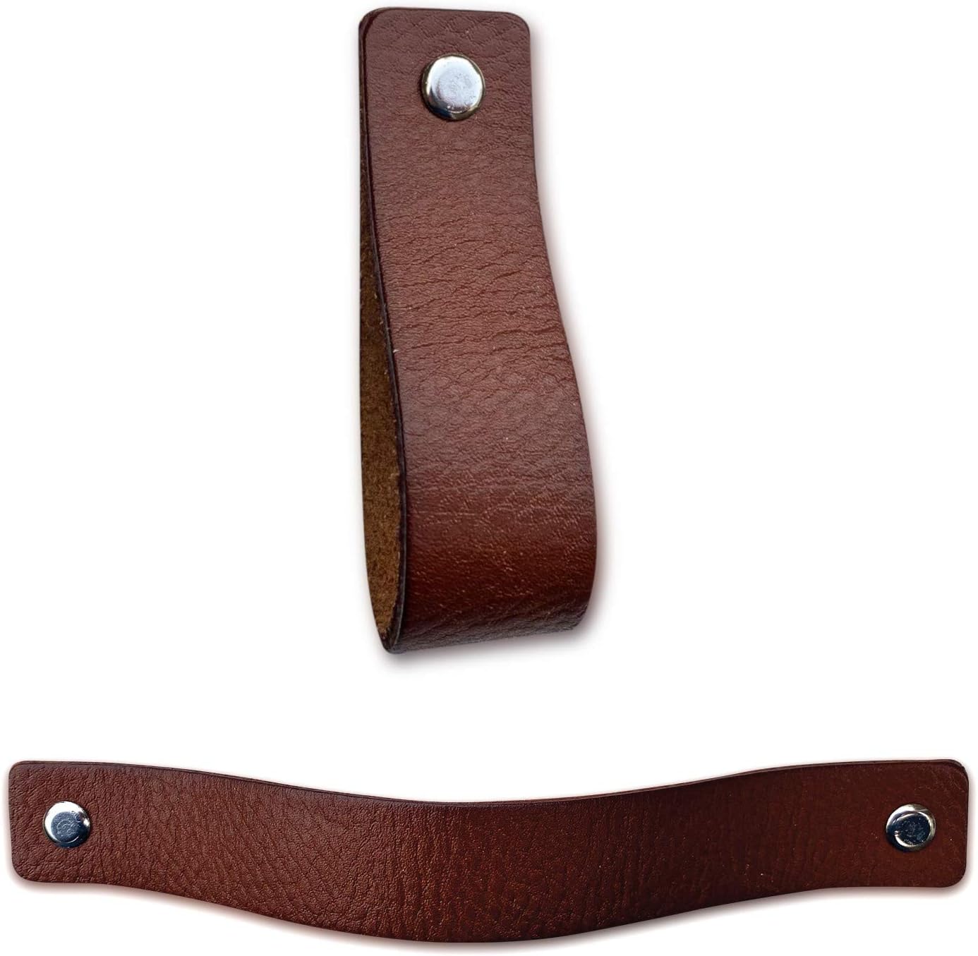Brute Strength, Leather Handles for Furniture, Cognac, 12 pcs, 20 x 2,5 cm, Cabinet Handle, Door Handle for Kitchen Bathroom - Image 5