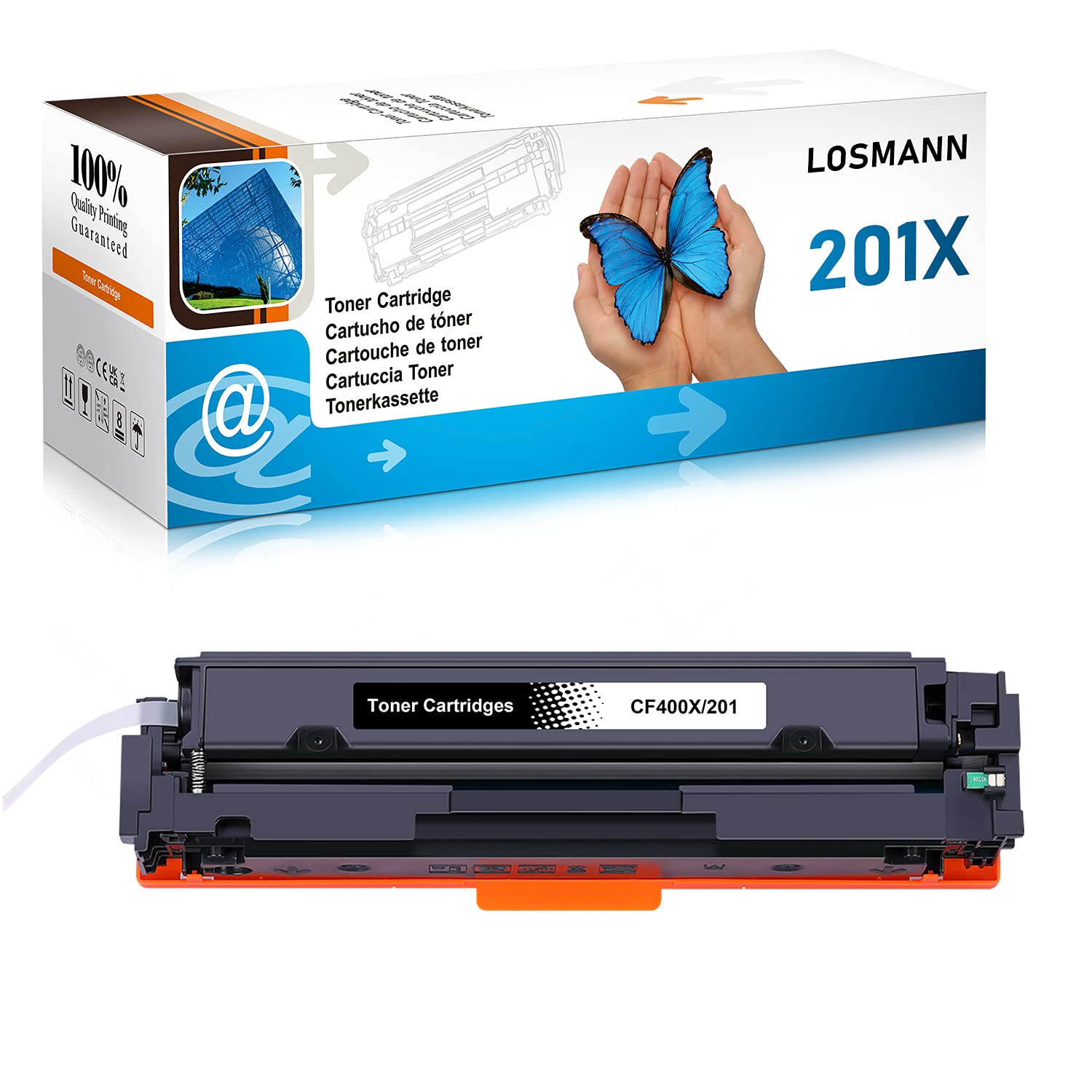 LOSMANN 201X Toner Cartridges Replacement for HP CF400X 201A CF400A for HP Color LaserJet Pro M252dn M252dw M252n M270 Series M274dn M274n MFP M270 Series MFP M277c6 MFP M277dw MFP M277n (1 Black)