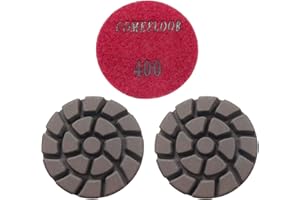 COMEFLOOR Concrete Floor Polishing Pucks Sharp Diamond Copper Bond Grinding Disc, Fit Ride-on Floor Grinder, Walk-Behind Grinder, 3 Inch Hook and Loop Long Using Life Polishing Pads, 400#