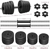 Yaheetech 30KG Adjustable Dumbbells Set 15KGx2 Home Gym Barbell Weights view 9