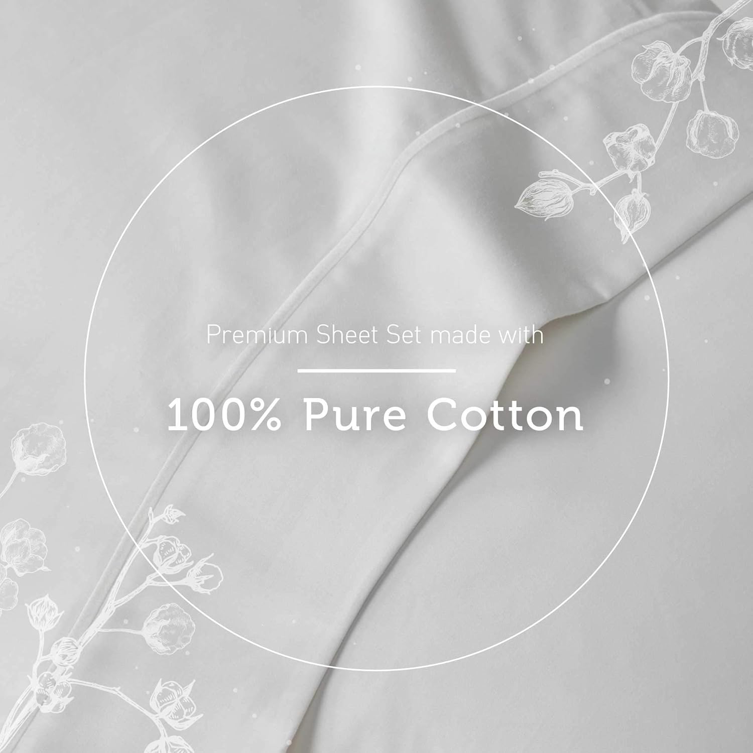 1000 Thread Count Natural White California King Sheet Sets Deep Pocket | Sateen Soft Cotton Grown in India, 4 Piece Bed Sheets - Fitted, Flat & 2 Pillow Cases - Stretch Up to 20 Inches Mattress: Kitchen & Dining