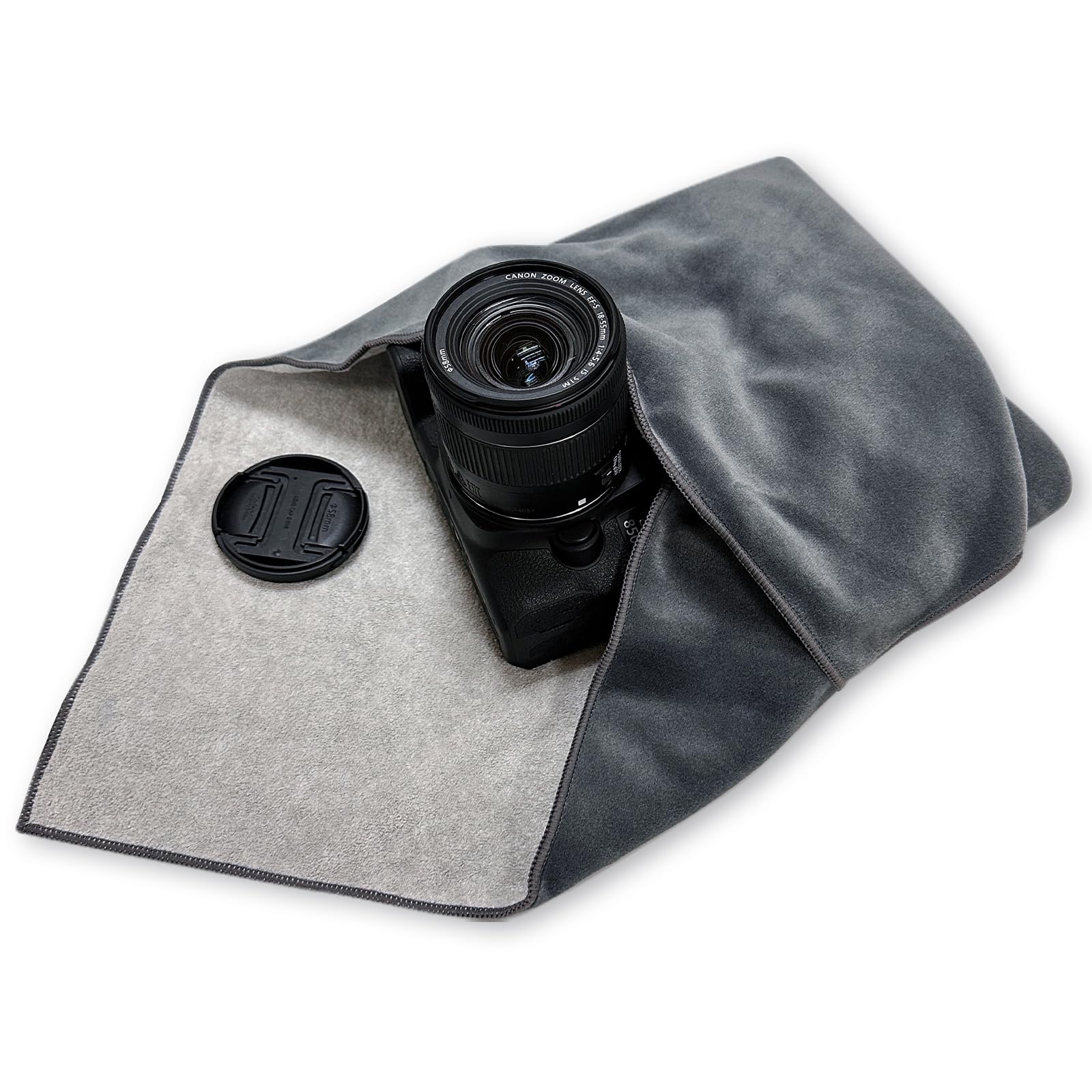 ComfortAce Protective Wrap, Anti-Scratch Lens Camera Wrapper Cloth, Travel Luggage Organiser, Magic Stick-it Wrapper Cloth, 58x58cm, Grey