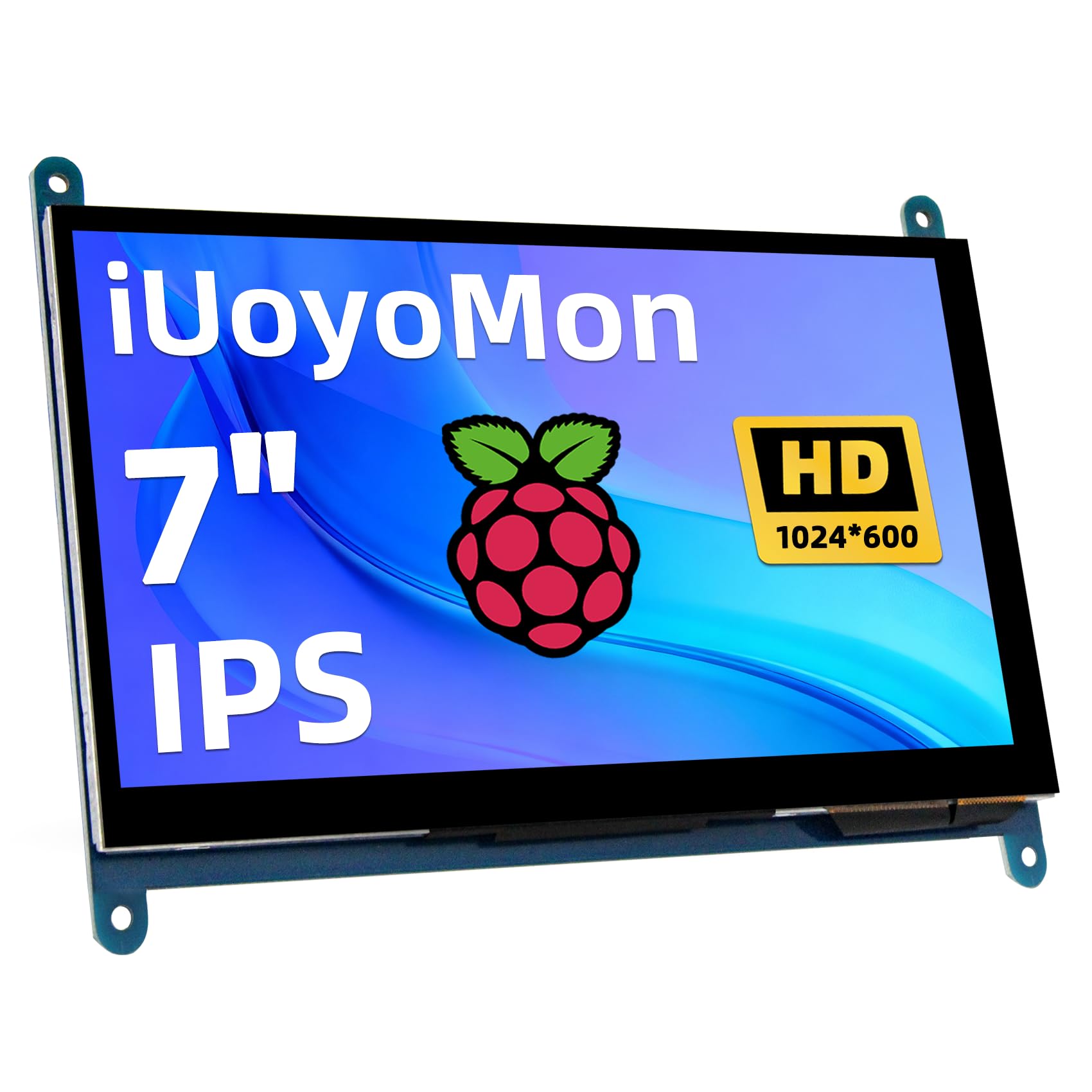 Photo 1 of iUoyoMon 7 Inch Screen for Raspberry Pi, 1024×600 IPS HDMI Capacitive Screen LCD Display, Mini Portable Monitor Compatible with Raspberry Pi 5/4/3 BB Black Banana Pi Win11/10/8/7 (Non-Touch)