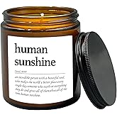 HIWX Human Sunshine Scented Candle - Appreciation Gifts for Teachers & Coworkers, Inspirational Thank You Christmas Soy Jar Candle, Lavender, Vetiver, Sandalwood Scented 8oz Holders