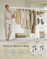 SONGMICS Clothes Rack on Wheels Heavy Duty 100 kg Extendable Rail 92-132 cm view 5