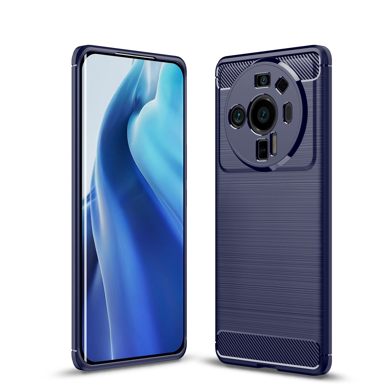 CruzerLite Case for Xiaomi Mi 12 Ultra Case, Carbon Fiber Texture Design Cover Anti-Scratch Shock Absorption Case for Xiaomi Mi 12 Ultra (2022) (Blue)
