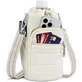 Lexiyat Water Bottle Bag 40 oz Crossbody Holder for Walking Hiking Insulated Carrier Purse with Adjustable Strap