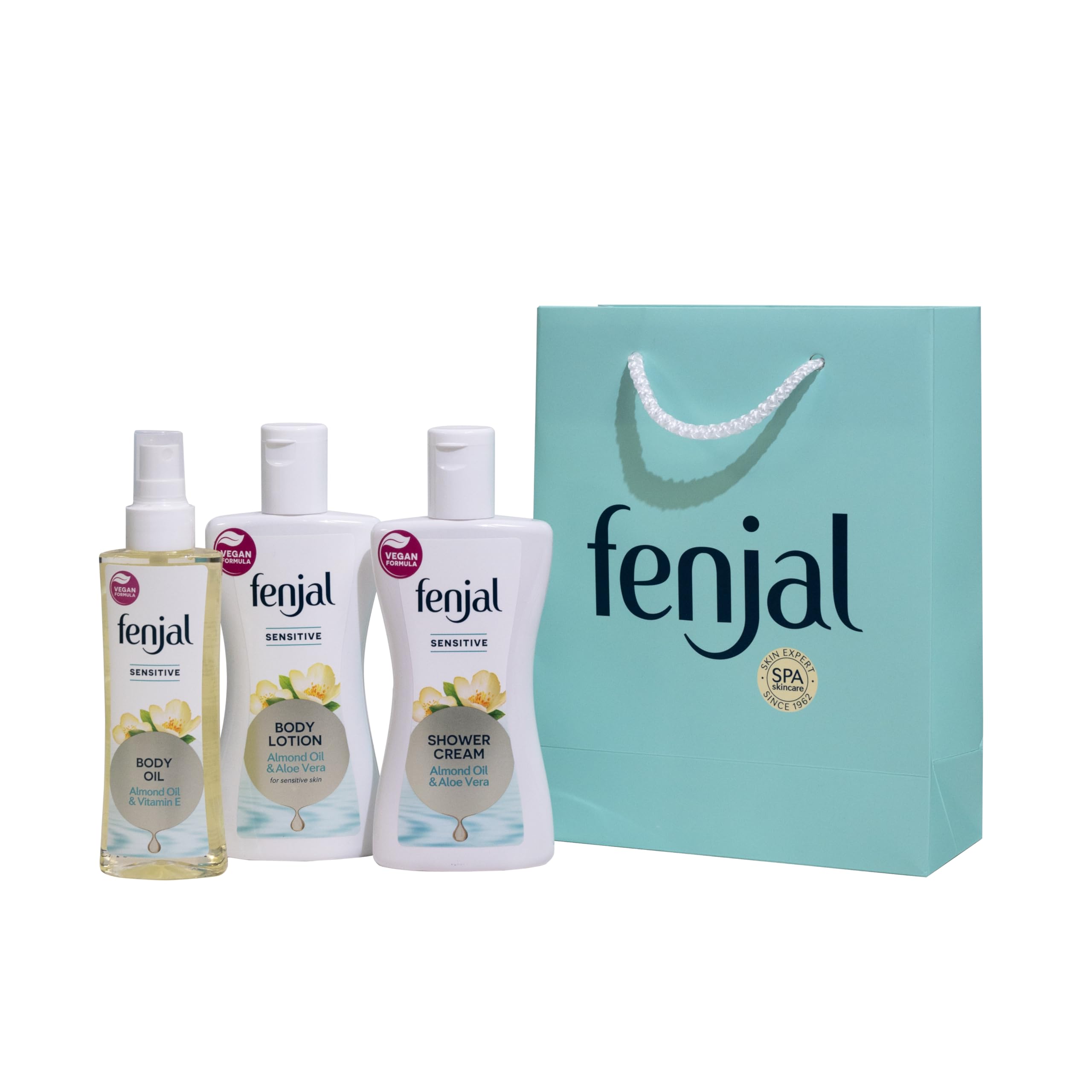 Fenjal Sensitive Hydration Hero's Gift Set | Shower Cream, Body Lotion, Body Oil (200ml Each) | Perfect Blend of Fresh Lily and Apple Jasmine With Sparkling Freshness of Lemon