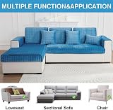 LINGKY Soft Flannel Sofa Covers 70x70cm 1 Piece Blue Non-Slip view 2
