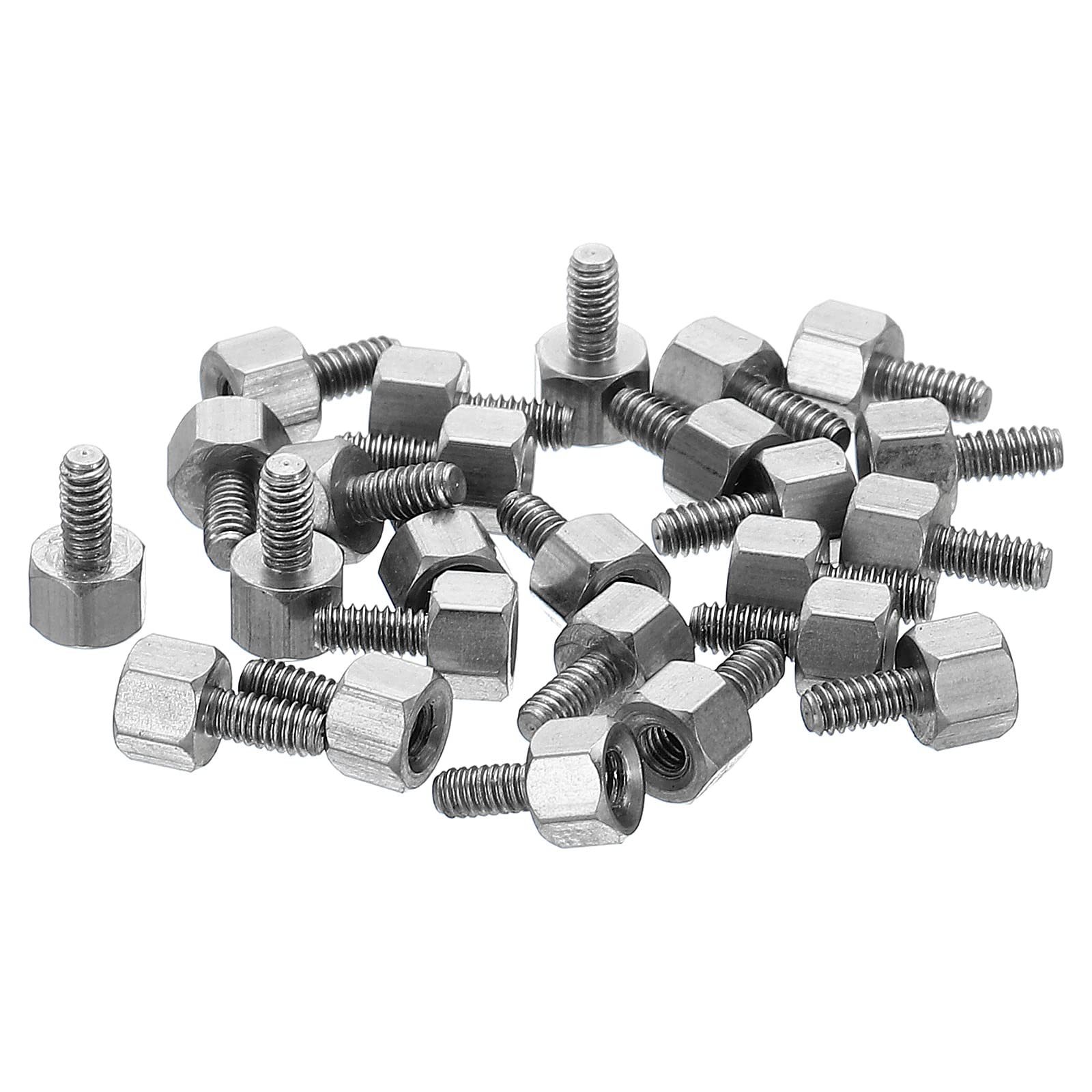 PATIKIL M2x3mm+4mm Male-Female Hex Standoff, 25 Pack Stainless Steel PCB Standoffs Screws for Motherboards, Computer Cases, Circuit Boards, Electronics