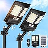 2 Pack Solar Street Lights Outdoor Waterproof,6500K