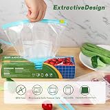 Hemiks 50 Pcs Zip Lock Bags, BPA Free Food Storage Freezer Bags 2.27L view 3