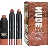 Nudestix Sunkissed Nudes Mini Kit – 3-Piece Cream Blush, Bronzer & Glossy Lip Set for Cheeks, Eyes & Lips | Travel-Size, Multi-Use, Vegan Makeup for a Fresh Beachy Glow