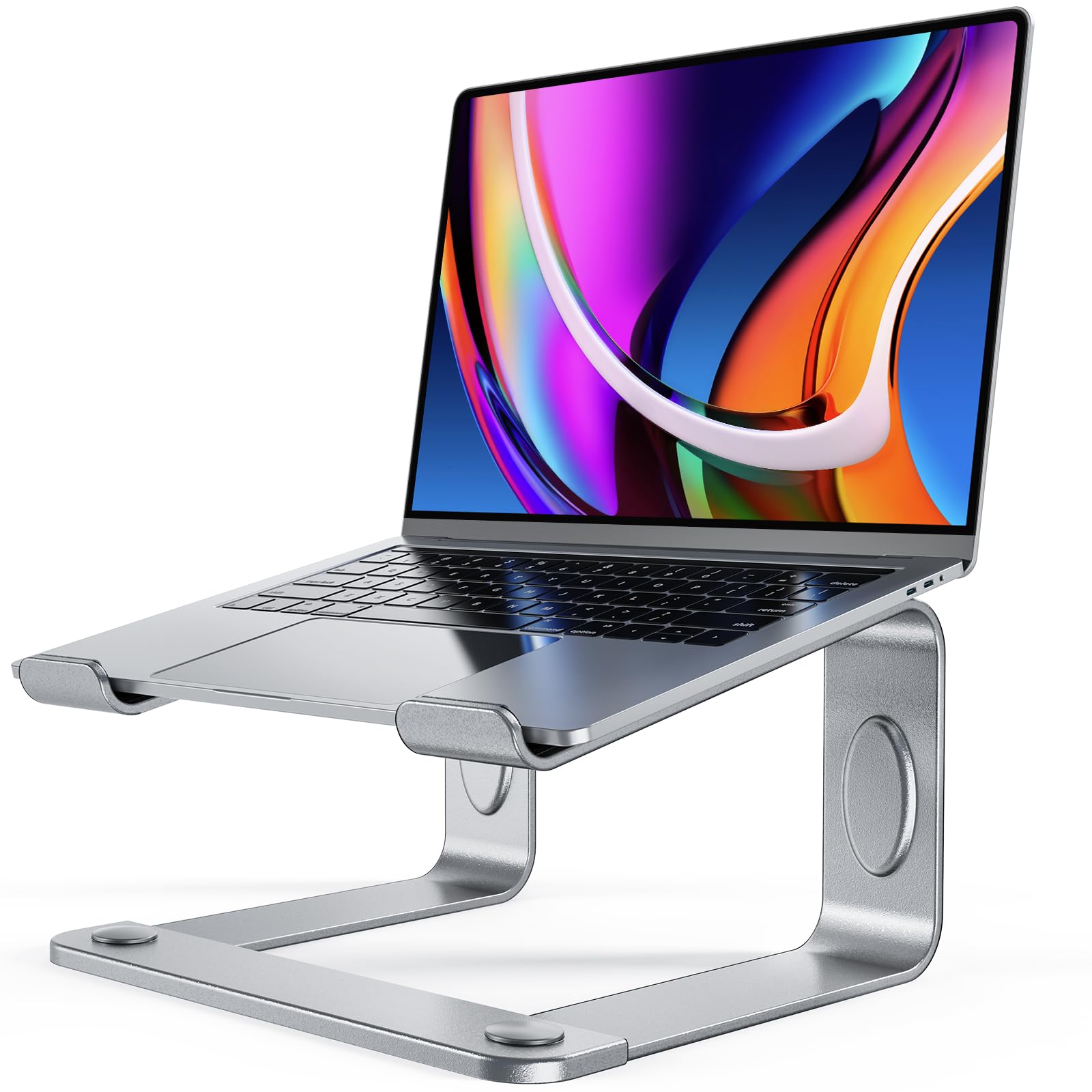 Photo 1 of LORYERGO Laptop Stand for Desk, Laptop Riser Computer Stand for Laptop, Ergonomic Laptop Stand Desk Holder Elevator Compatible with Most 10 to 15.6 Inches Laptops, Silver