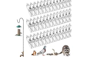 PUTHPY 10 Pack Stainless Steel Bird Spikes, 10 FT Bird Deterrent Spikes, Squirrel Deterrent for Bird Feeders, Pigeon Spikes for Wall Fence Garden to Keep Birds Away