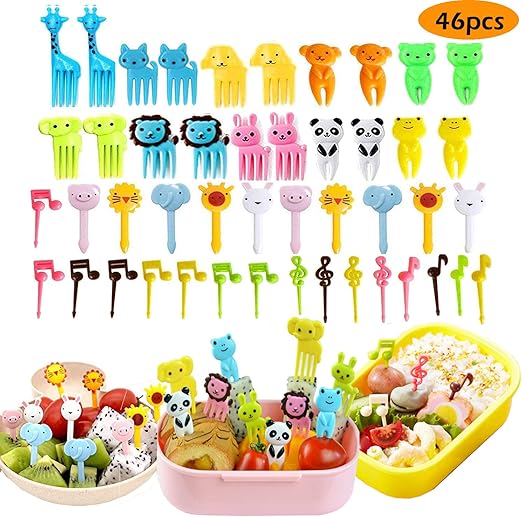 Amazon Com 46pcs Animal Fruit Food Picks For Kids Gdaya Bento