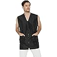 PERFEHAIR Barber Stylist Vest for Men, Salon Hairdresser Jacket Smock Clothing-Black