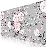 iCasso Extended Gaming Mouse Pad (35.4x15.7 in), Large Non-Slip Rubber Base Mousepad with Stitched Edges, Waterproof Keyboard