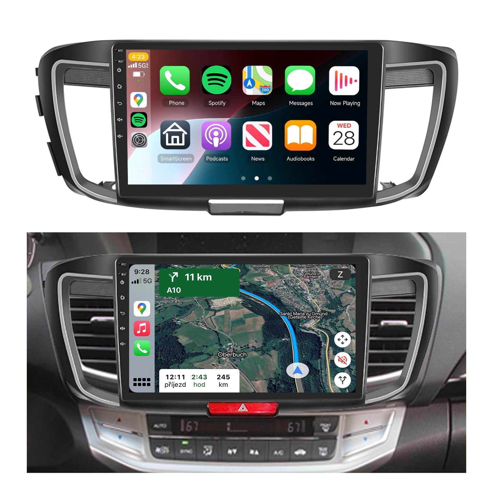 Photo 1 of 2G+64G DSP Radio for Honda Accord 2.4L 2013-2015,Car Stereo with Wireless Carplay Android Auto,10.1inch Accord 9th Gen Touch Screen,5.0Bluetooth,FM/RDS,GPS Chip,WiFi,RCA,USB,26UIs,EQ,Backup Camera,