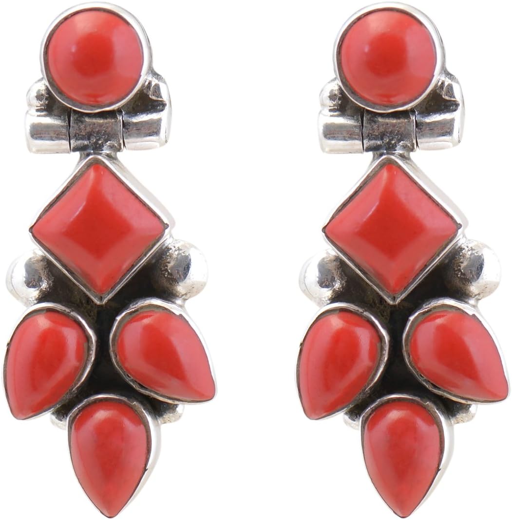 Silverwala 925-92.5 Sterling Silver Turquoise,Sapphire,turquoise,pearl,cubic zirconia,emerald,multi,coral, Stone Fashion Stud Earring for Women and Girls