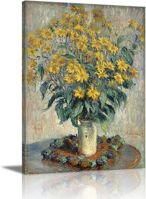 Amazon アートパネル キクイモ静物画 花 フランス印象派の画家 クロード モネ 複製名画 インテリア 壁飾り Hdしゃしん 木枠付きの完成品 装飾軽くて取り付けやすい 30x40cm モネの作品6 アートフレーム ポスター オンライン通販
