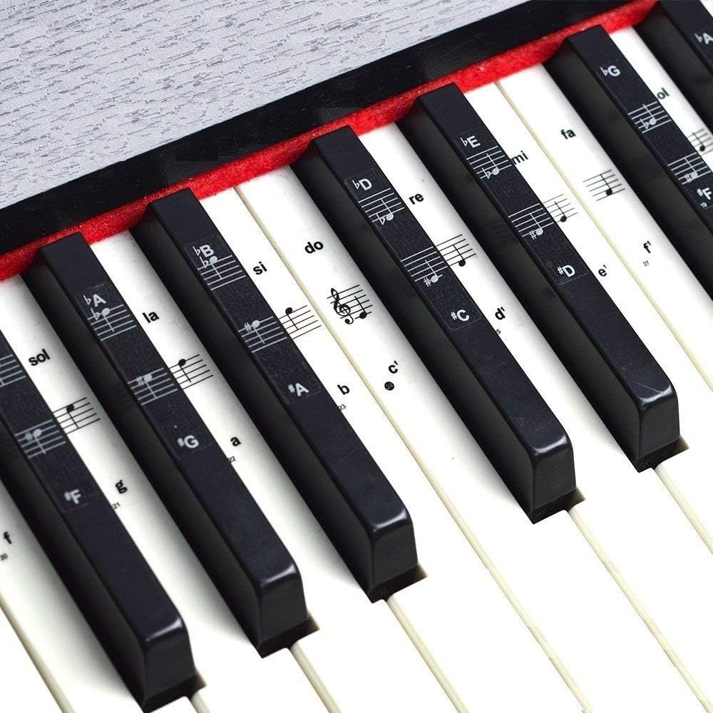 Amazon Shopbluesky ピアノノート ステッカー キーボード ステッカー 練習用 鍵盤 シール ドレミ表記 音階 楽譜 教本 ステッカー ピアノ キーボード用パーツ 楽器
