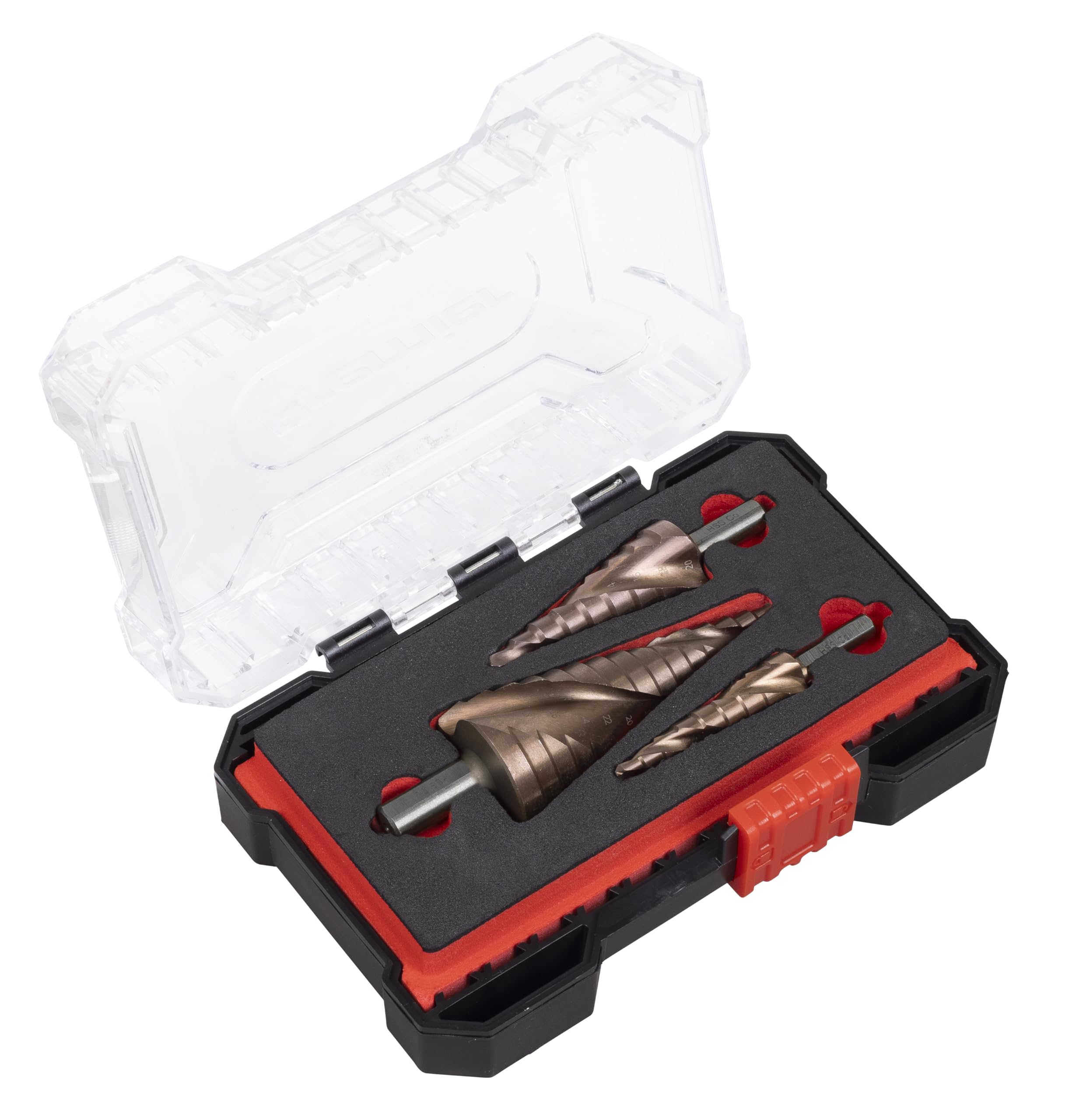Sealey AK4743 HSS M2 Step Drill Bit Set 3pc Spiral Flute