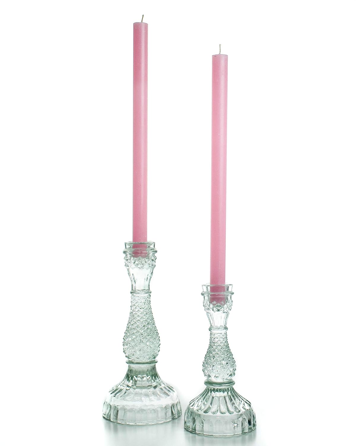 Buy Pink Tapered Candle, Set of 2, Wax Smokeless Stick Candles