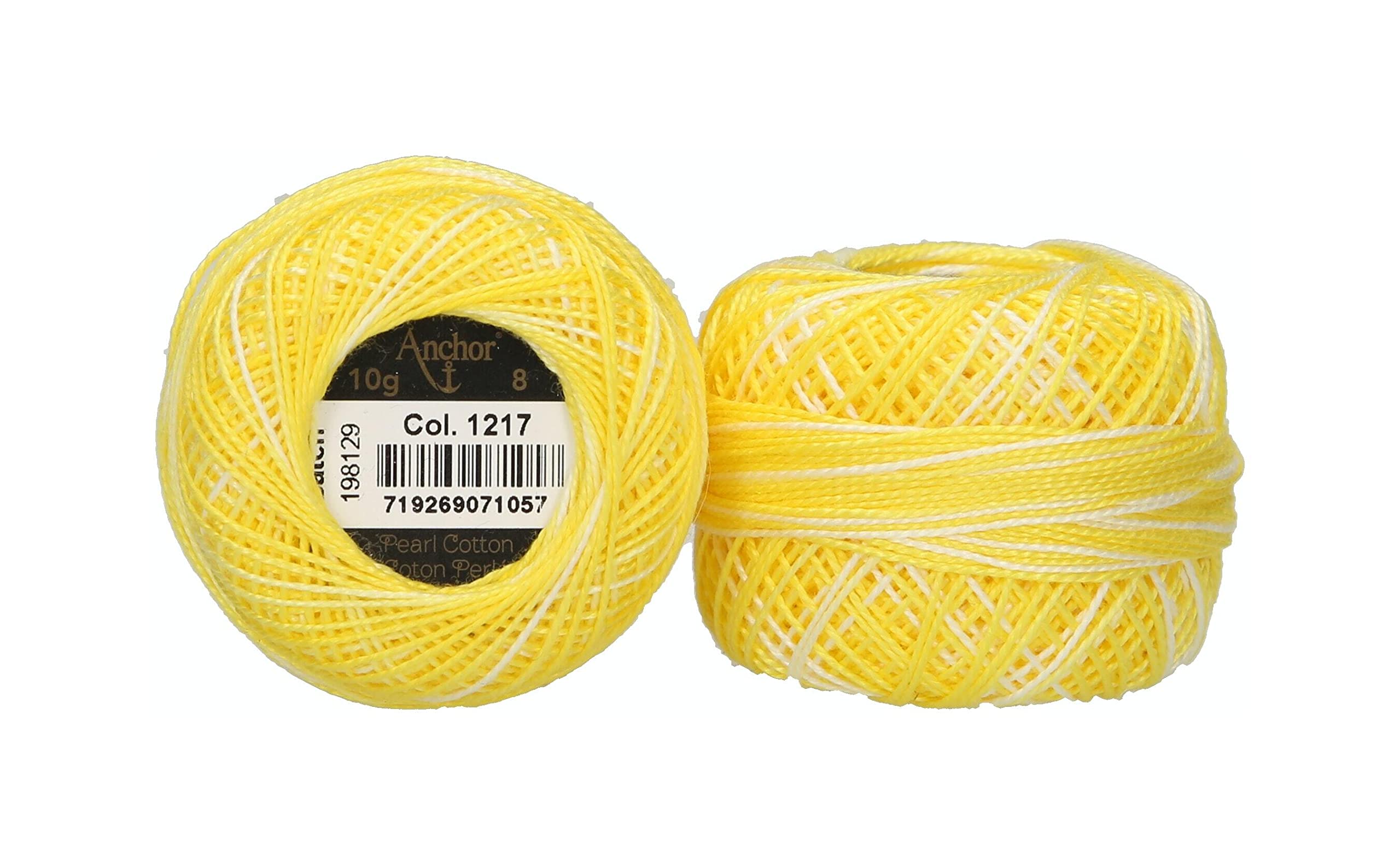 ANCHOR Pearl Yarn, Thickness: 8, Packaging: 10G, Running Length: 82M gelb ombre Embroidery Threads
