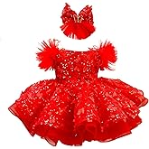 KLFFLGID Baby Girl Pageant Dress Up Flower Gir DressButterly Sequins for Toddler Girs Special Occasion Dresses