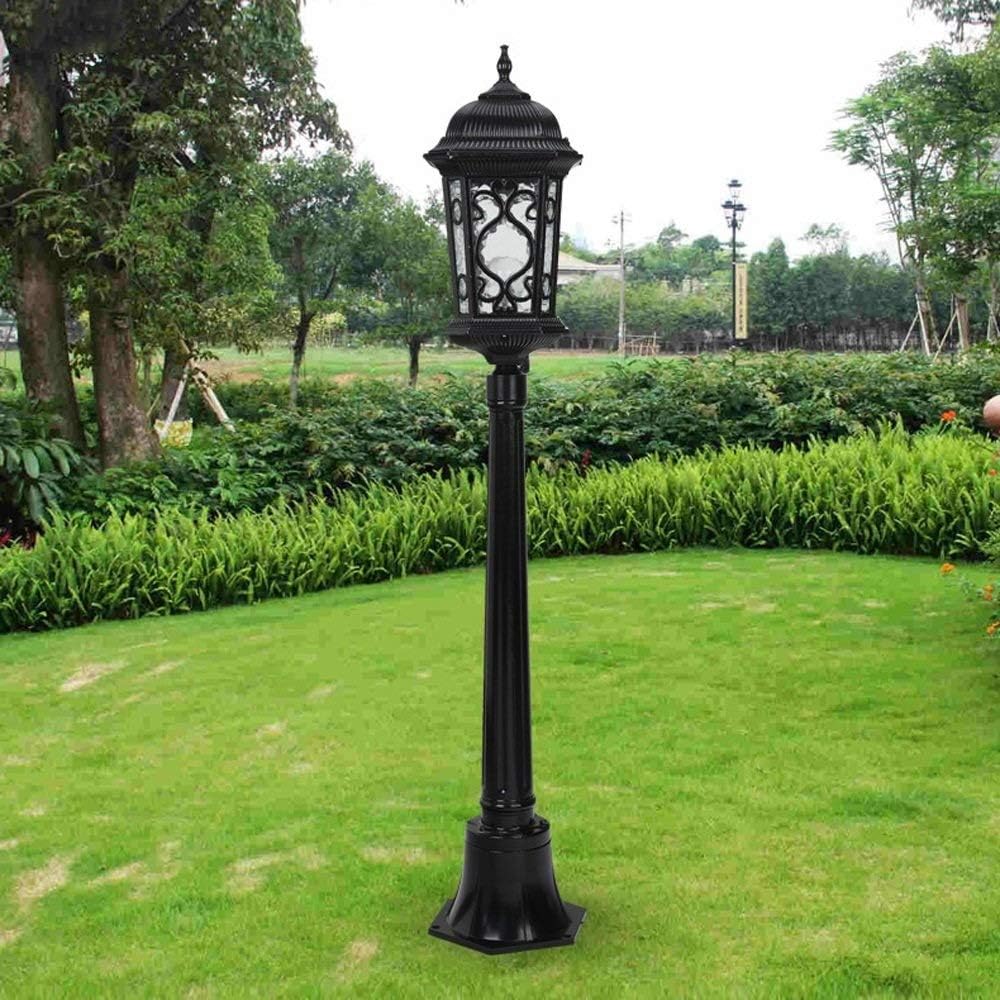 Welampa Outside Post Light Garden D&Eacute cor High Pole Pillar Lantern Outdoor Waterproof Lawn Garden Landscape Community Street Exterior Column Lamp (Color : 145cm)