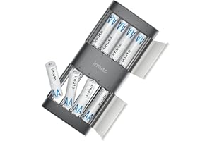 imuto Lithium Batteries AA 8 Pack with Charger, 2500 mWh 1.5V Constant Voltage Output Rechargeable AA Lithium Battery Rechargeable Li-ion AA Batteries 1600 Cycles Low Self Discharge (8Pack-2500mWh)