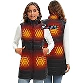 ARRIS Women`s Graphene Heated Vest, Size Adjustable Puffer Lightweight Heating Vest with 7.4V Battery Pack