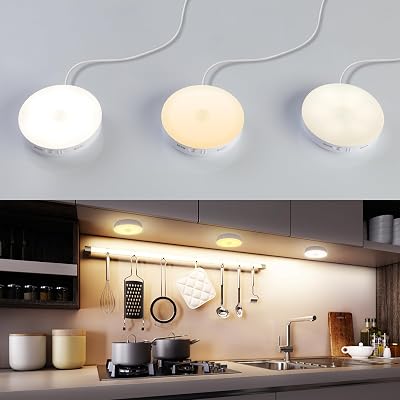 Homelist Under Cabinet Light Kit with Remote, 3 Pack Motion Sensor Lights