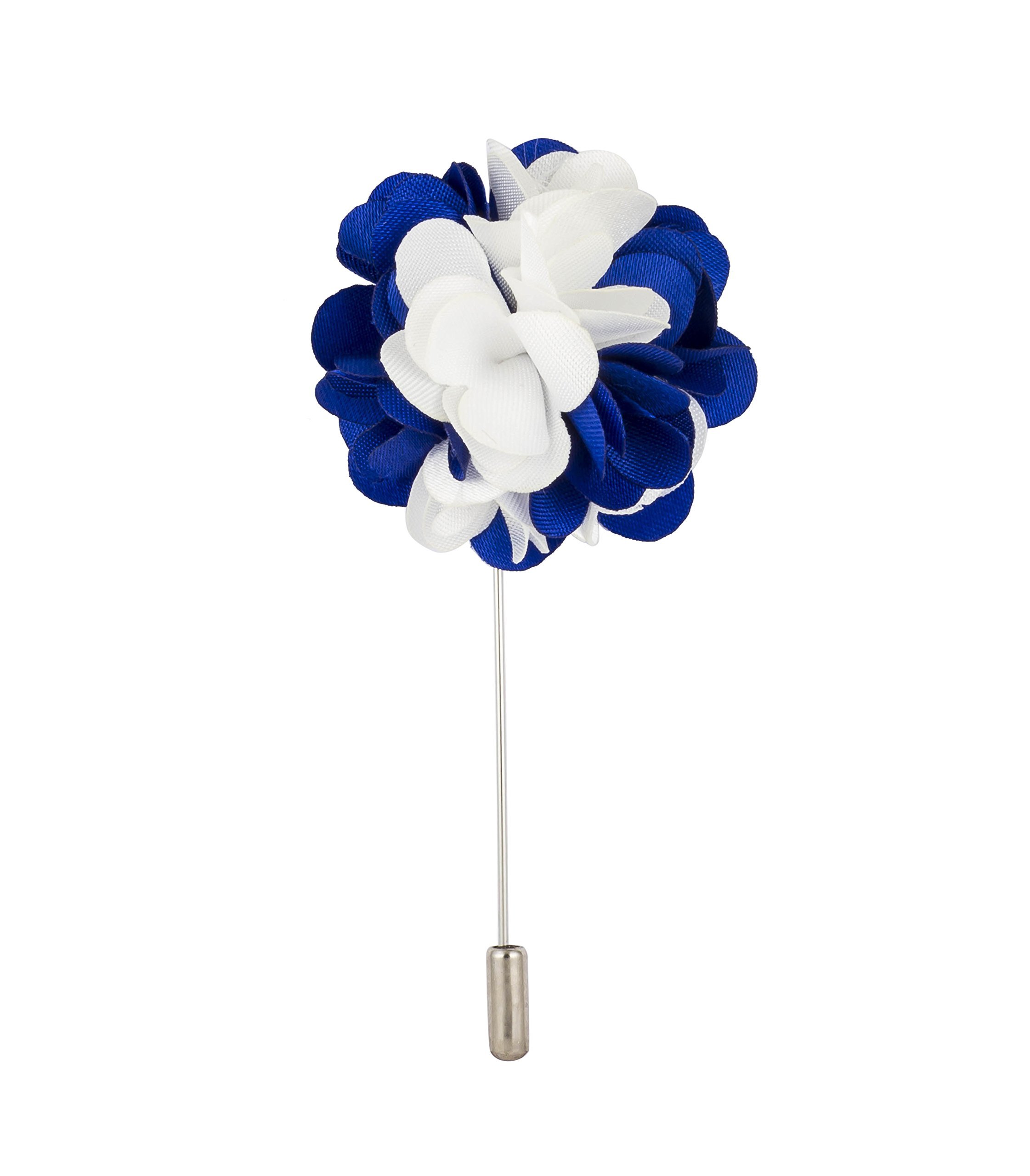 Brooch Lapel Pin for Men Royal Blue and White Flower Bunch Lapel Pin Multi Badge Coat Suit Wedding Gift Party Shirt Collar Accessories