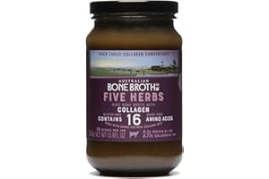 Five Herb Beef Bone Concentrate- Premium Bone Broth + Italian Herbs - Instant bone broth beverage. 395 Gram Jar Made in Austr