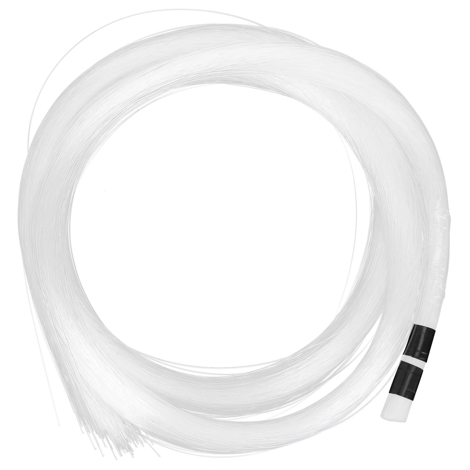 Hilitand 300Pcs 6.6ft PMMA Plastic Optical Fiber Cable 0.03in Diameter Strands Side Glow Curtain for Waterfall Light Engine Driver Source, cable