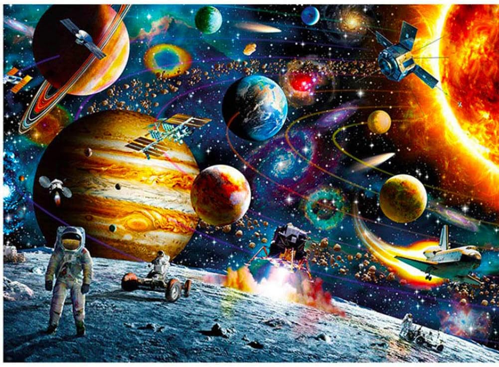 1000 Piece Space Traveler Puzzles Paper Planets Spacecraft in Space Jigsaw Puzzle for Adult Kids