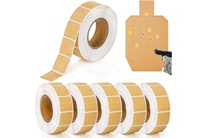 Covzoe 6000 Pieces 0.87 Inch Cardboard Target Pasters, 6 Rolls Square Self Adhesive Target Stickers, Shooting Cardboard Paper