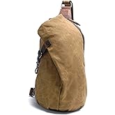 Lmagice Men's Sling Backpack Waxed Canvas Crossbody Bag Casual Daypacks