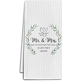 IRTAGANNY Wedding Gifts Kitchen Towels, Mr and Mrs Gifts Dish Tea Towels for Kitchen Decor, and So Together They Built a Life They Loved Decorative Hand Towel for Bathroom, 16x24 Inches