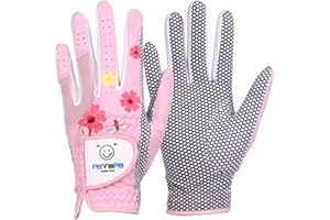 PaYaPa in NEW YORK, GH Women's Leather Golf Gloves One Pair (Flower Printed Both Hands)