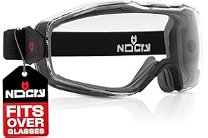NoCry Safety Goggles Over Glasses For Men And Women — Z87.1 Anti Fog Eye Protection with Spherical Lens And Adjustable Strap 