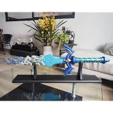 lkjad Decayed Master Sword Skyward Sword Japanese Anime Swords Game Cosplay Broken Sword Metal Blue/Silver with Luminescence and Music