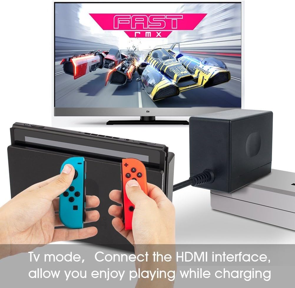 AC Adapter Charger for Nintendo Switch, YCCTEAM Switch Charger AC Adapter Power Supply 15V 2.6A Fast Charging Kit for Switch Dock /Switch Lite and Pro Controller (Support TV Mode),Black: Electronics